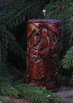 Vánoční svíčka Betlém 1 - pohled na Svatou rodinu